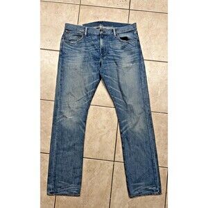 Polo Ralph Lauren Jeans Mens 35x32 Blue Varick Slim Straight Medium Wash Stretch